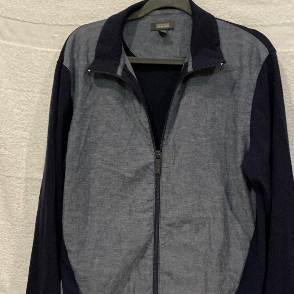 Kenneth Cole Reaction Blue and Gray Shirt Jacket